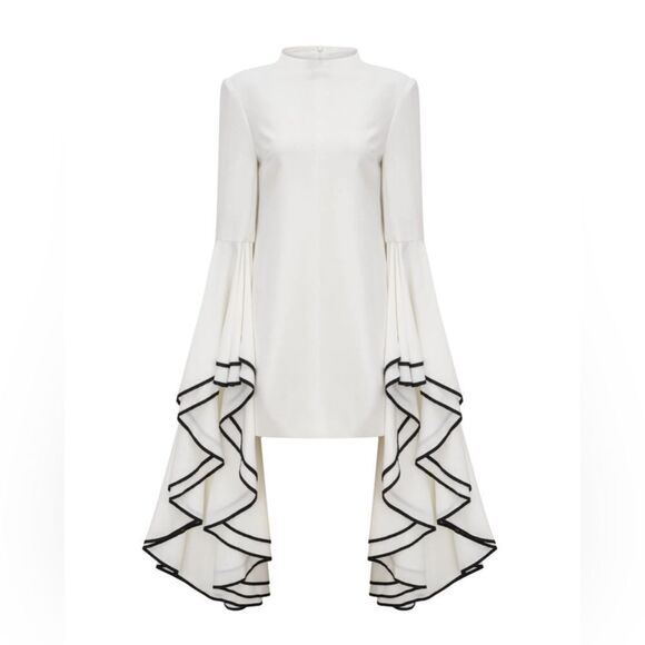 Proenza Schouler crepe ruffle sleeve dress size 2 - Picture 5 of 16